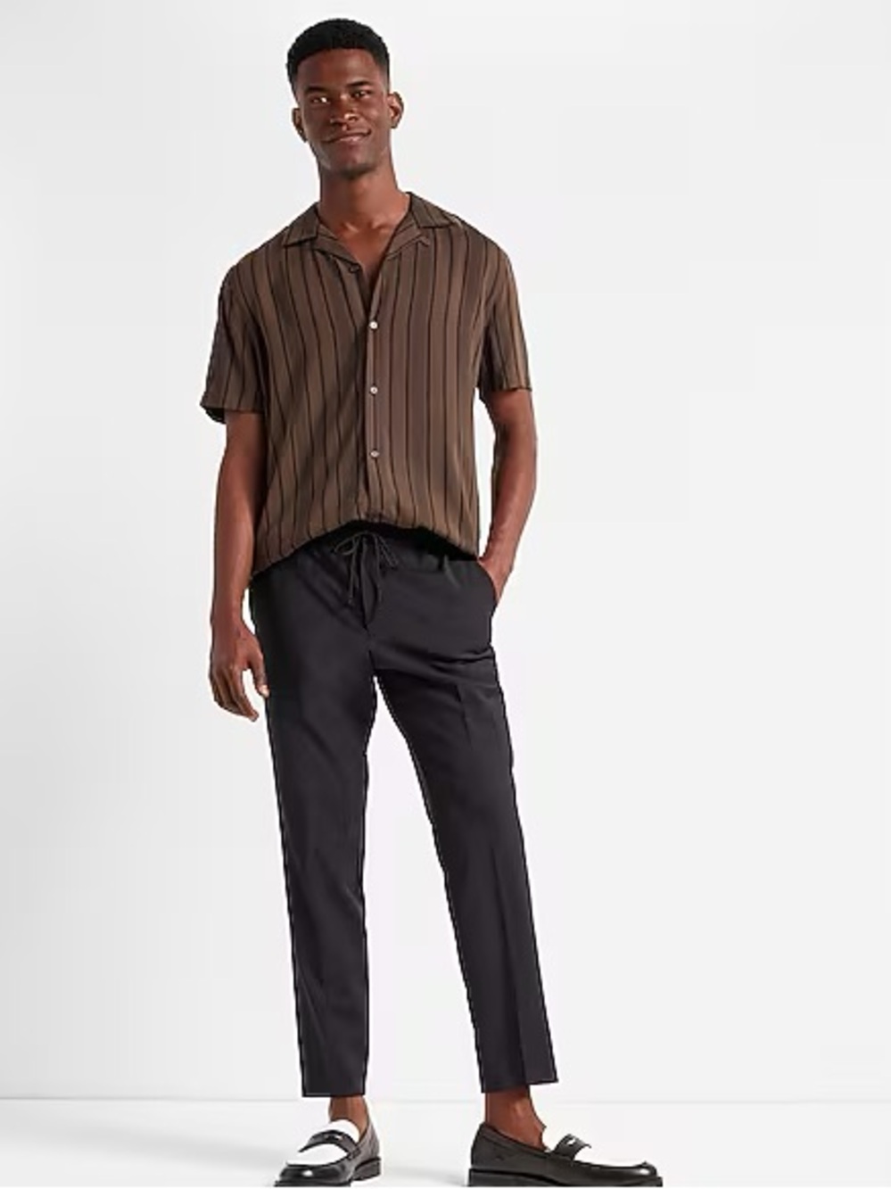 Express Men’s Black drawstring dress pants, 30 Extra Slim, EUC